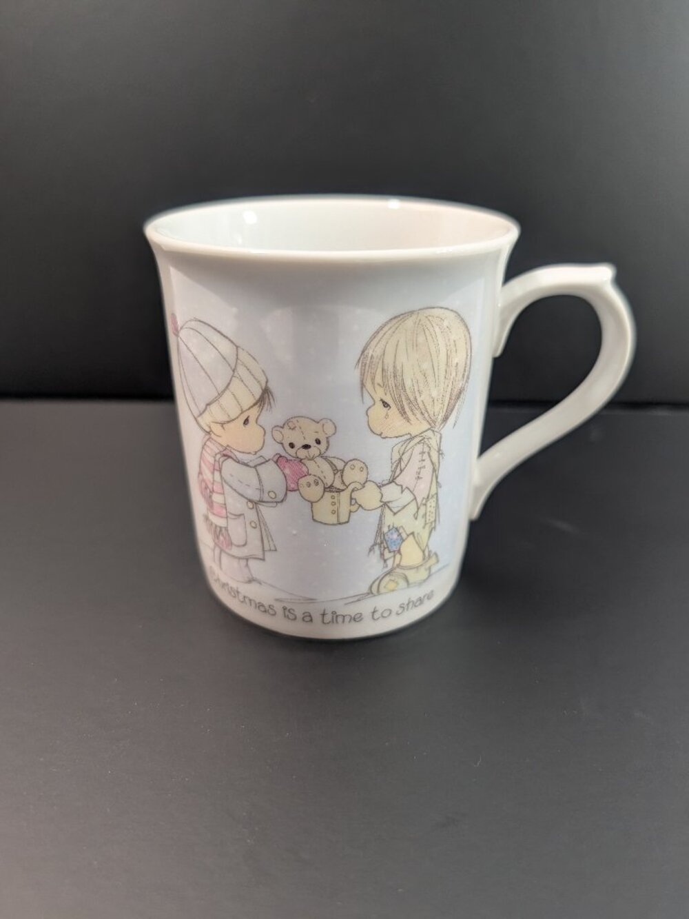 Precious Moment's Christmas is a Time to Share Mug Vintage 1985